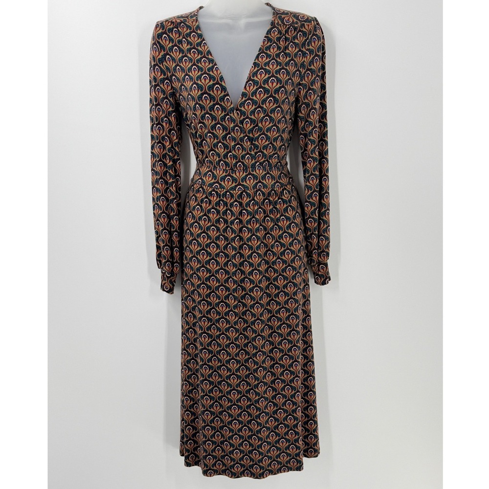 King Louie Loretta‎ Jubilee Retro Peacock Midi Dress EcoVero womens sz S